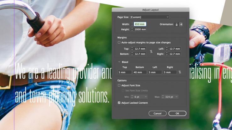 InDesign Adjust Layout